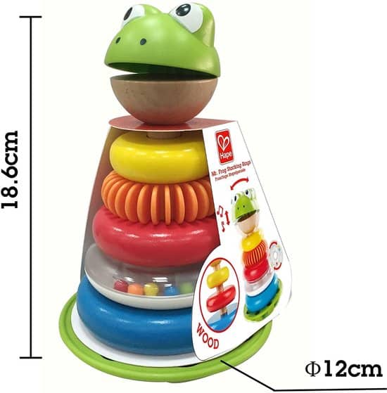 Hape stapelfrosch kikker - houten stapelringen peuter speelgoed 12m+
