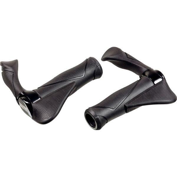 Ergotec handvatpaar mf2 small kraton aluminium 130+130 mm - zwart