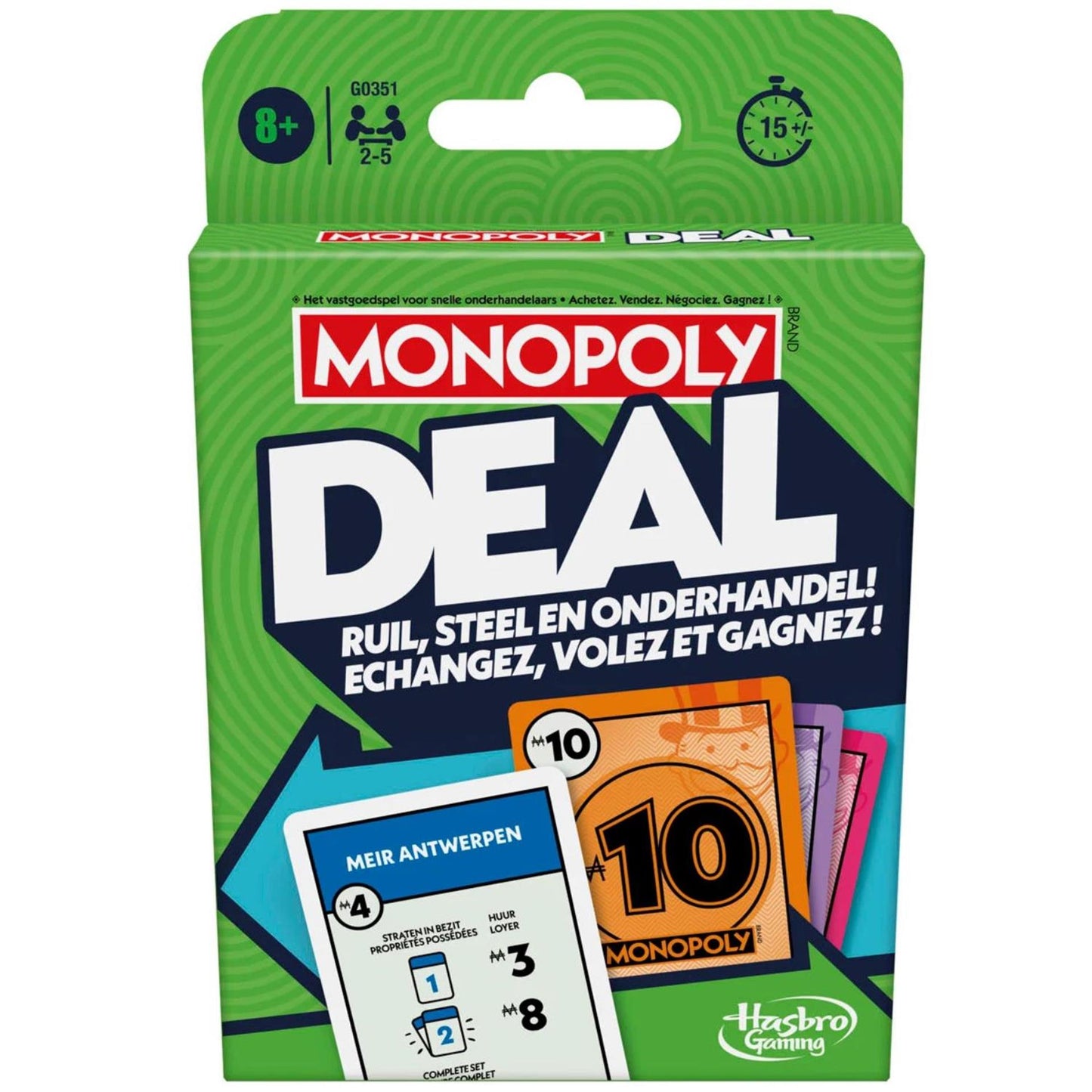 Hasbro monopoly deal kaartspel - nederlandse editie