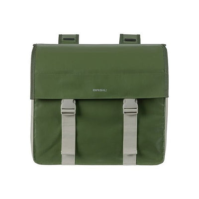 Basil Urban Load dubbele fietstas - waterdicht tarpaulin polyester - groen zand - 48-53L
