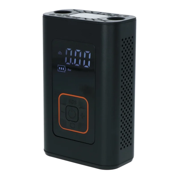 Carpoint mobiele compressor compact – usb-c oplaadbaar - 7.4v 60w – instelbare spanning - tot maximaal 150 psi of 10.3 bar – zaklamp, noodlamp powerbank