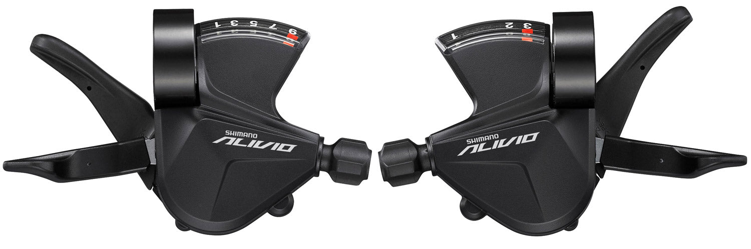 Shimano alivio rapidfire triggerset shifterset 3x9 speed derailleur mat zwart