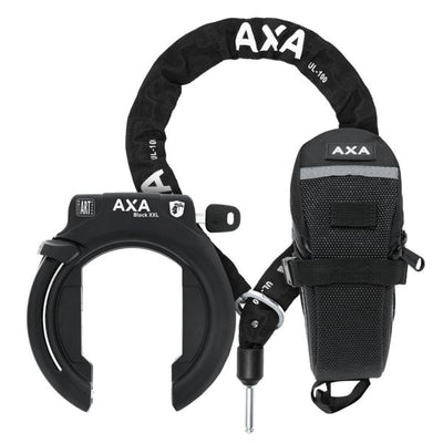 AXA xxl Zwart ringslot + Zadeltas + ULC100 ketting