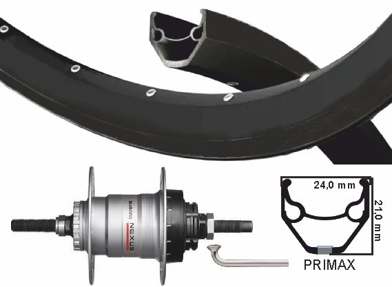 Kgs achterwiel 28 inch (622) velg zac2000 zwart zwart nexus 3 rollerbr