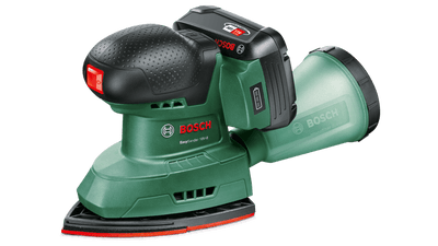 Bosch groen accumultischuurmachine easysander 18v-8 | incl. 1-uurslader (al 18v-20) + 1x 2,0 ah accu + 3 schuurbladen (red wood) - 06033e3002