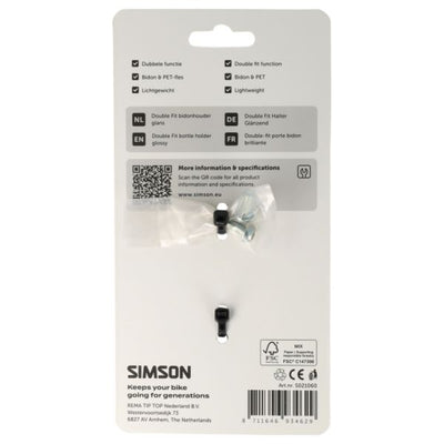 Simson fles- en bidonhouder double fit glans zwart