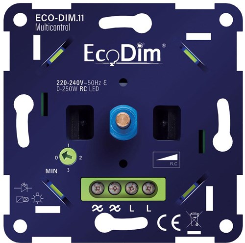 Enzo eco led dimmer 0-250w ecodim multi fase afsnijding - 4355428