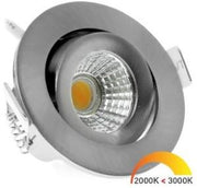 Enzo ecodim led inbouwspot 5w dimtowarm 62mm 36gr rond verstelbaar geschuurd staal - led4740 - afbeelding 1