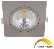 Enzo ecodim led inbouwspot 5w dimtowarm 85mm 36gr vierkant verstelbaar geschuurd staal - led4770 - afbeelding 1