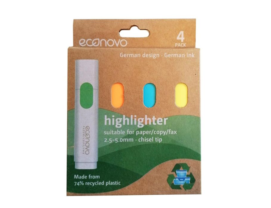 Econovo markeerstiften - gerecycled plastic - 4 stuks