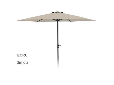 Pro garden parasol 3 meter met draaimech ecru