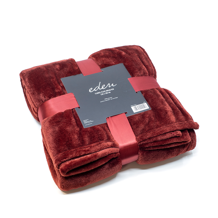 Knus eden plaid flanel rood130x180cm