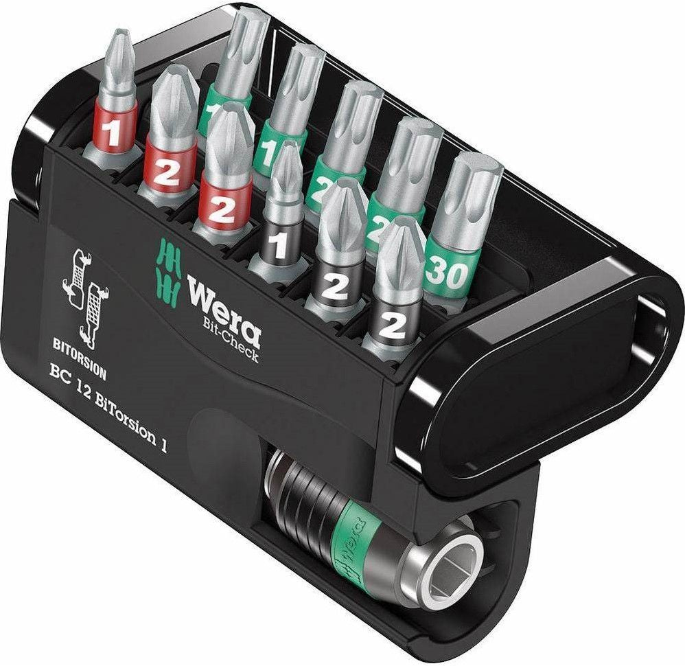Wera 05136385001 12-delige bit-check bitorsion 1 bitset in cassette - 05136385001