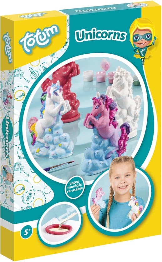 Intro unicorns knutsel set maak met gips unicorns en beschilder ze