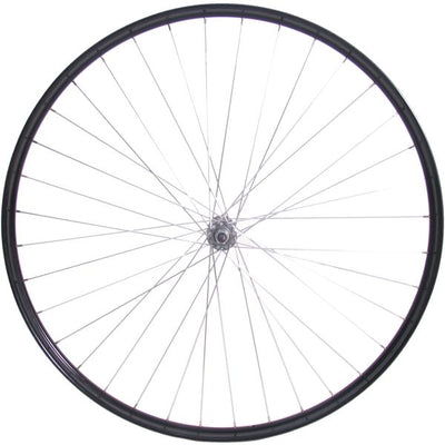 Voorwiel 28 x 1 1 2 - aluminium ryde velg - verchroomde naaf - zwart