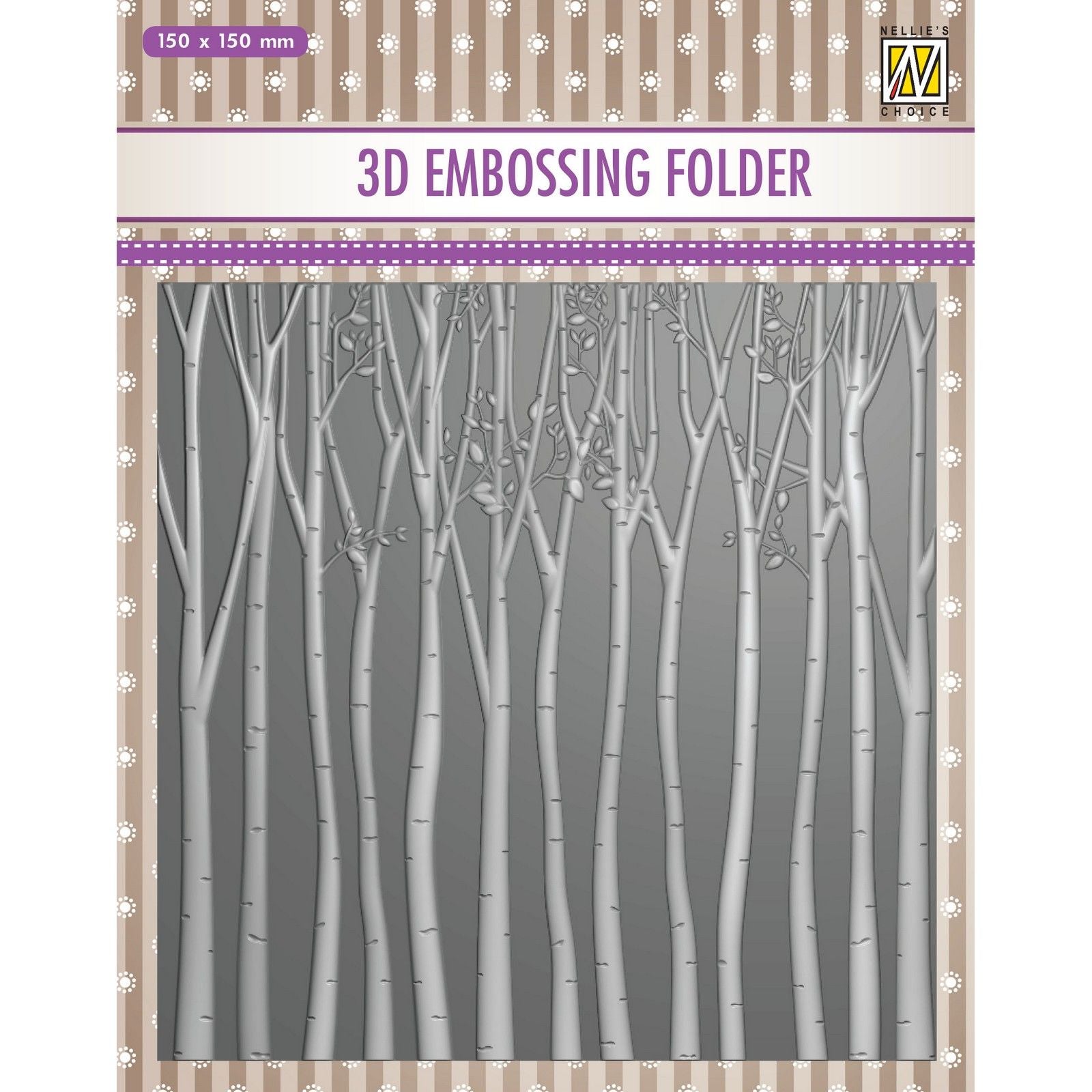 Nellie's choice • 3d embossing folder achtergrond bomen 15x15cm
