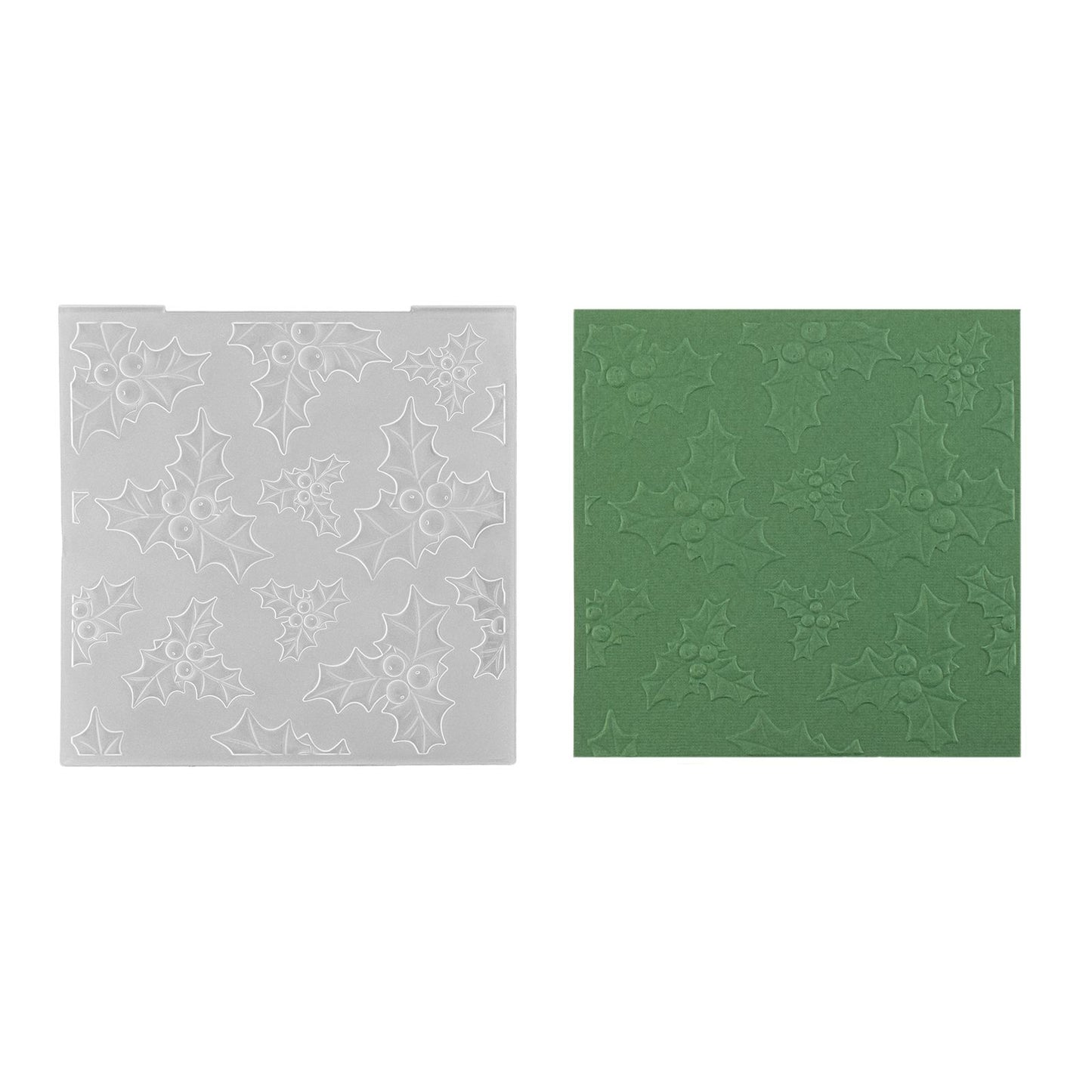 Nellie's choice • 3d embossing folder achtergrond hulst 15x15cm
