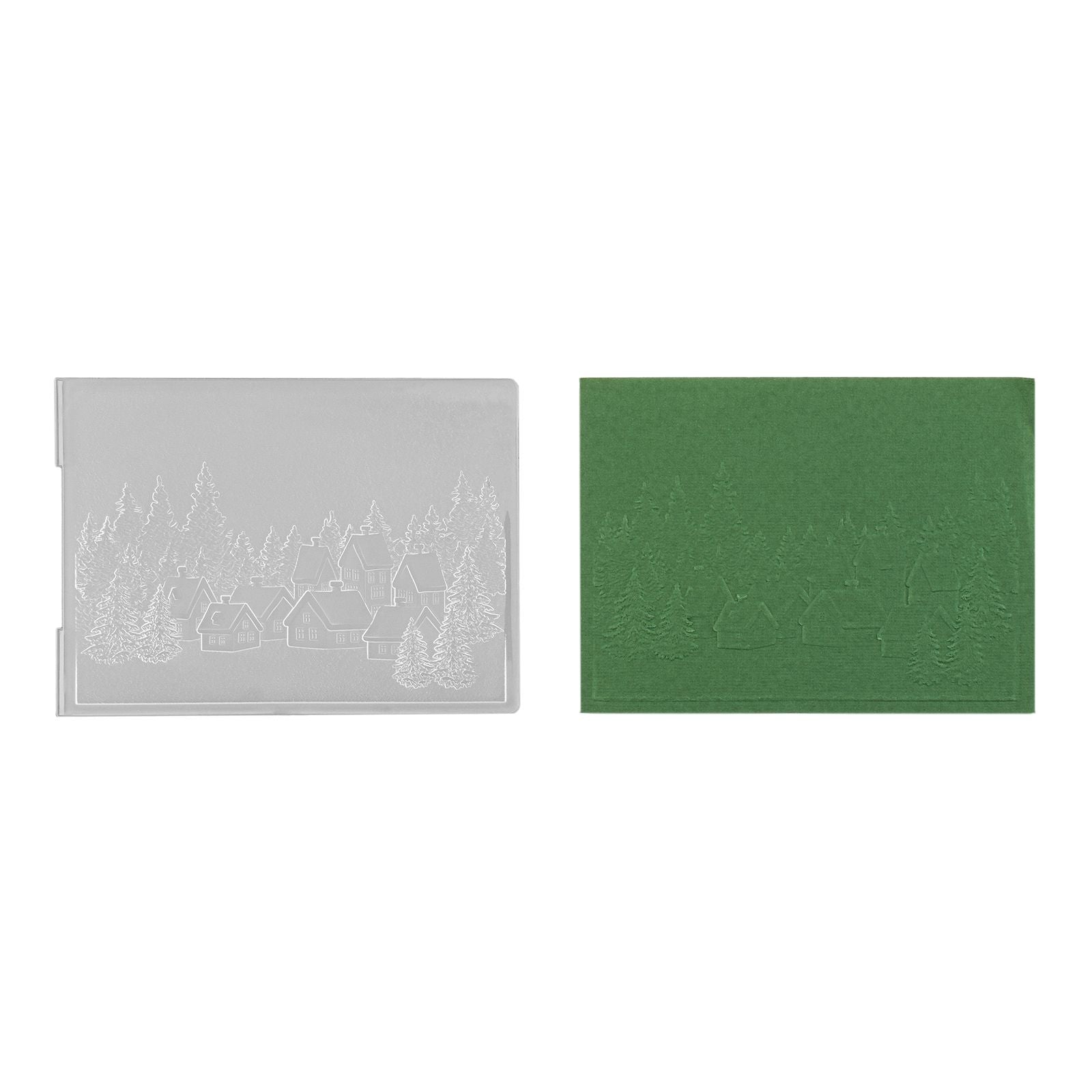 Nellie's choice • 3d embossing folder landschap besneeuwd dorp 10,5x14,8cm