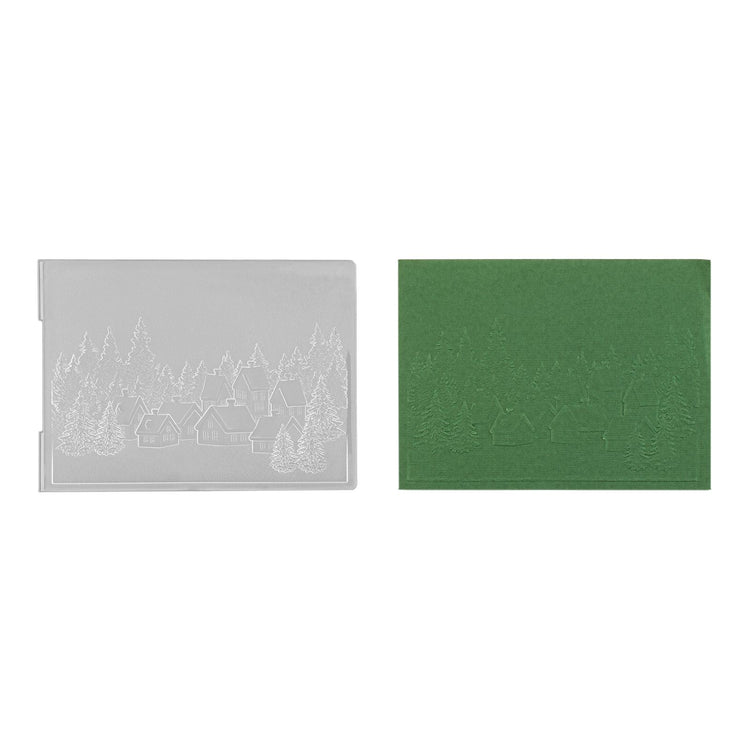 Nellie's choice • 3d embossing folder landschap besneeuwd dorp 10,5x14,8cm