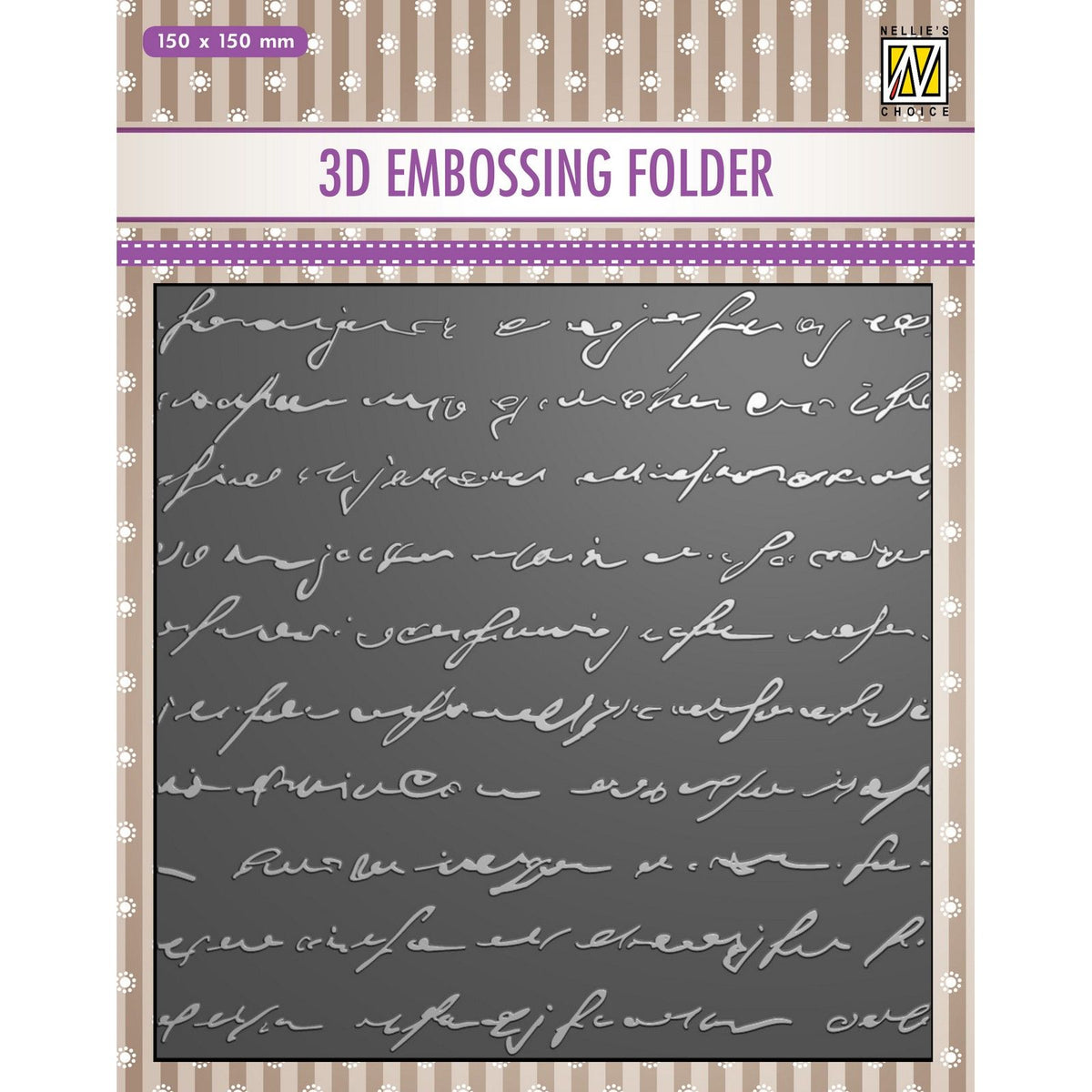 Nellie's choice • 3d embossing folder achtergrond tekst 15x15cm