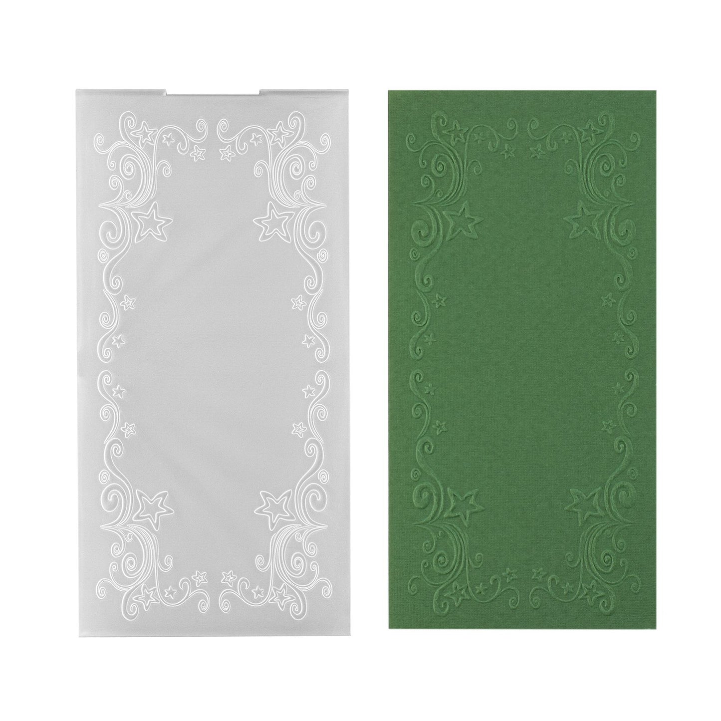 Nellie's choice • 3d embossing folder frame gekrulde sterren 10,5x21cm