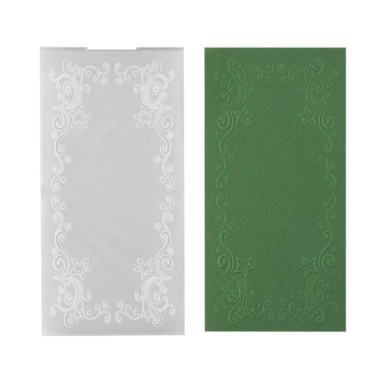 Nellie's choice • 3d embossing folder frame gekrulde sterren 10,5x21cm