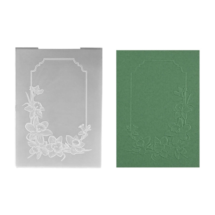 Nellie's choice • 3d embossing folder frame narcissen 10,5x14,8cm