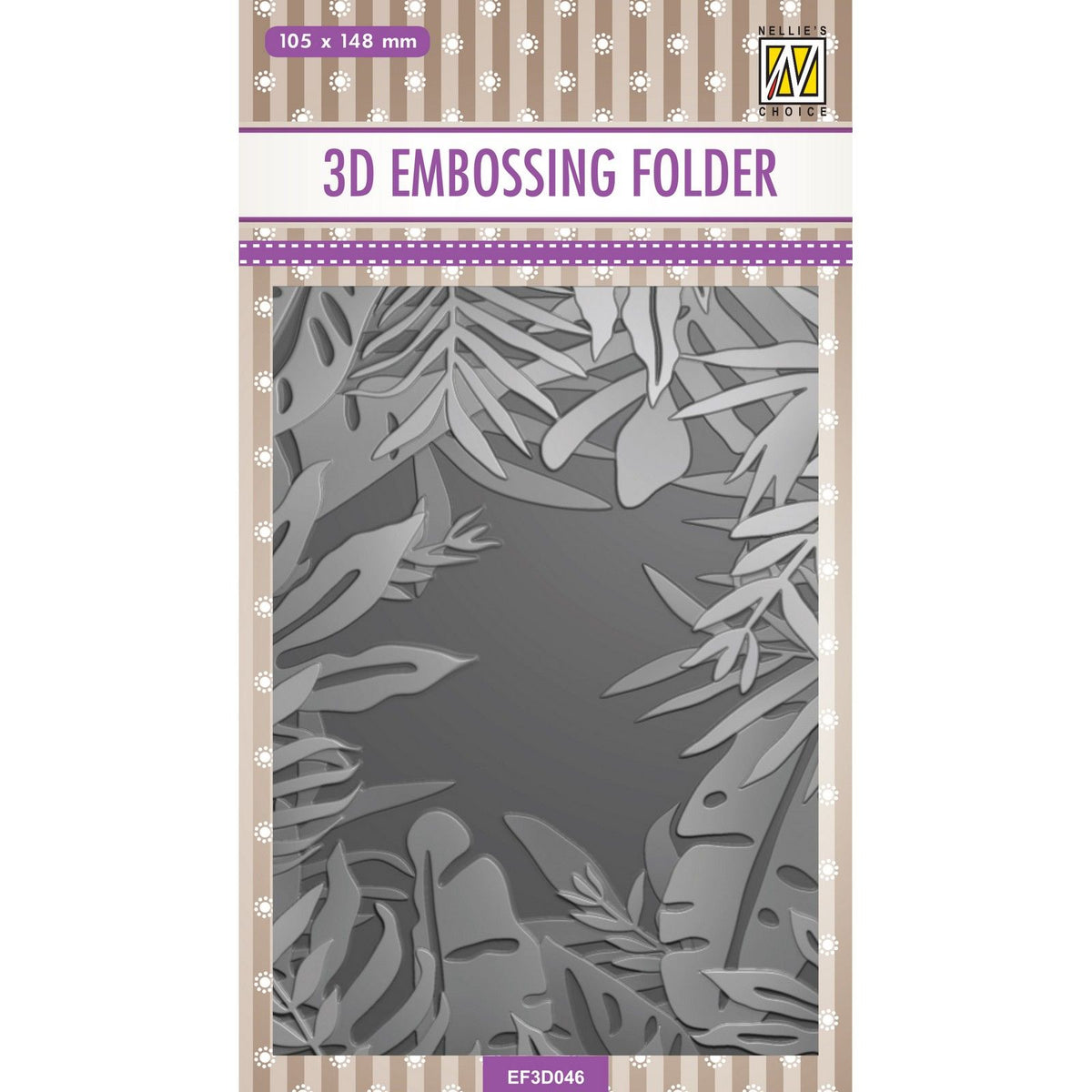 Nellie's choice • 3d embossing folder frame tropische bladeren 10,5x14,8cm
