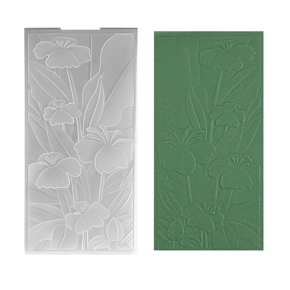 Nellie's choice • 3d embossing folder achtergrond lelies 10,5x20,5cm