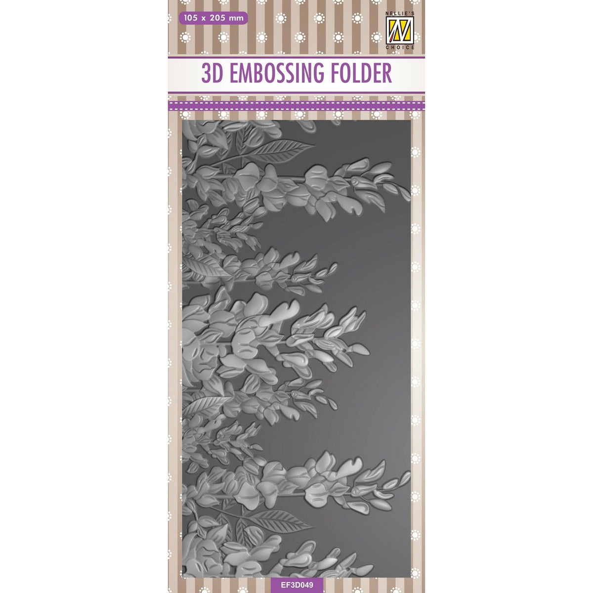 Nellie's choice • 3d embossing folder achtergrond lupine 10,5x20,5cm