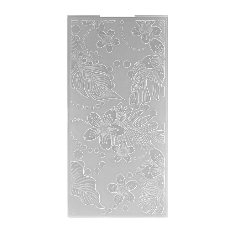 Nellie's choice • 3d embossing folder achtergrond bladeren en bloemen 10,5x20,5cm