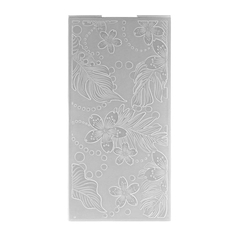 Nellie's choice • 3d embossing folder achtergrond bladeren en bloemen 10,5x20,5cm