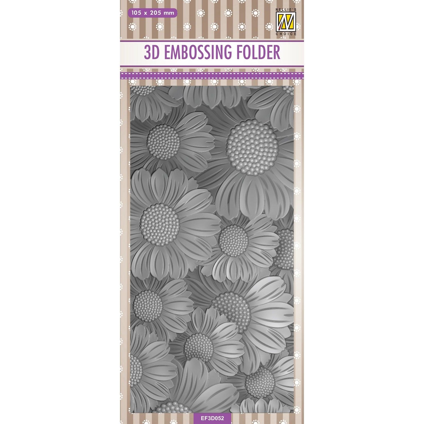 Nellie's choice • 3d embossing folder achtergrond goudsbloem 10,5x20,5cm