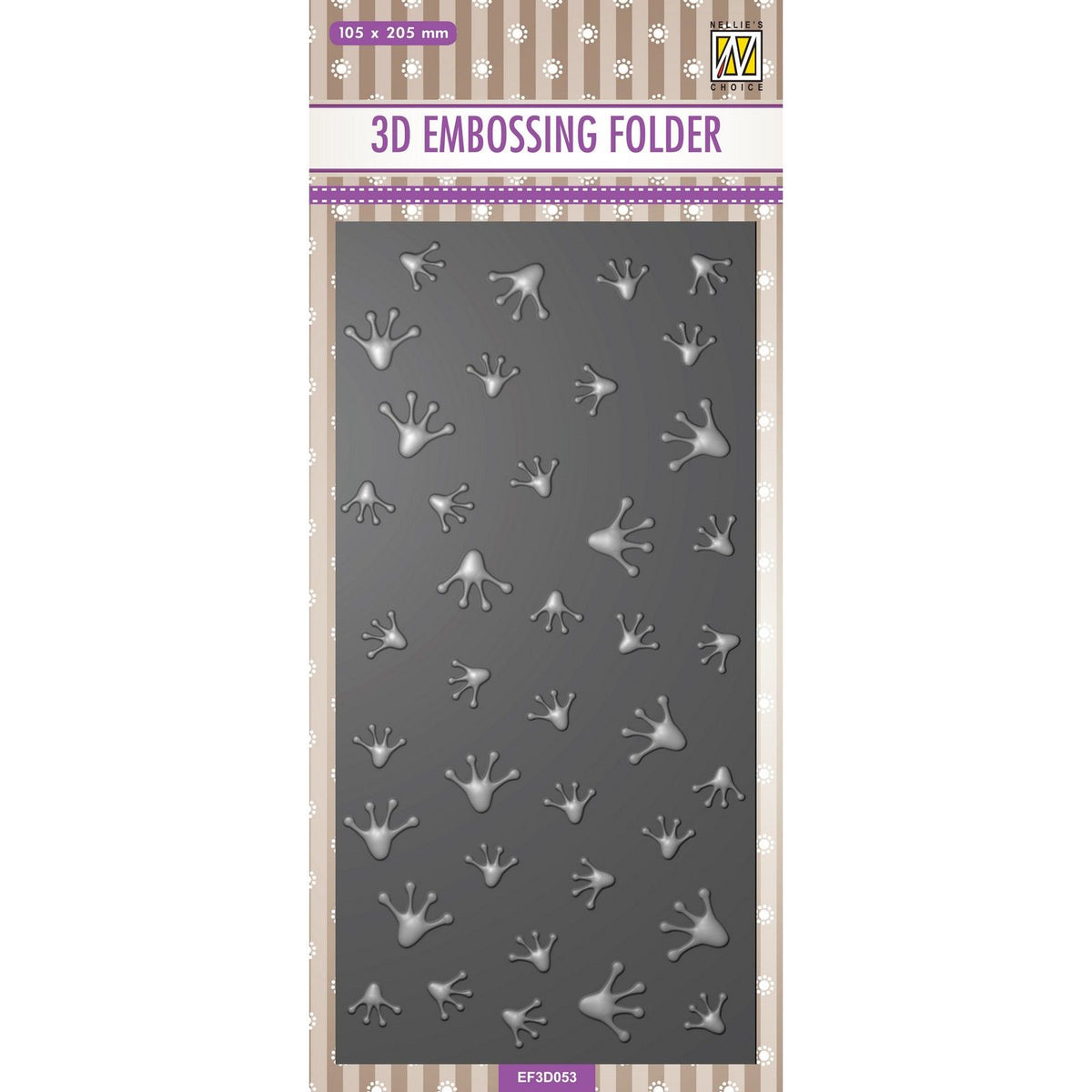Nellie's choice • 3d embossing folder achtergrond kikkerprint 10,5x20,5cm