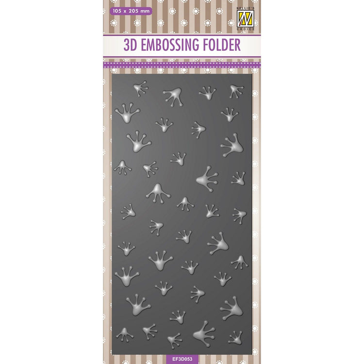 Nellie's choice • 3d embossing folder achtergrond kikkerprint 10,5x20,5cm