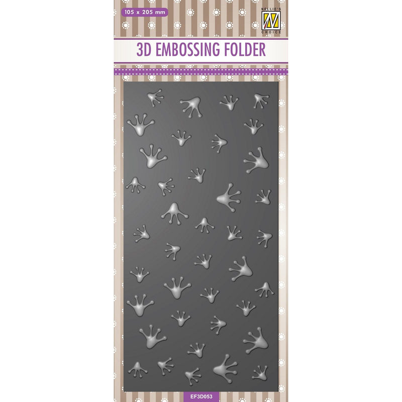 Nellie's choice • 3d embossing folder achtergrond kikkerprint 10,5x20,5cm