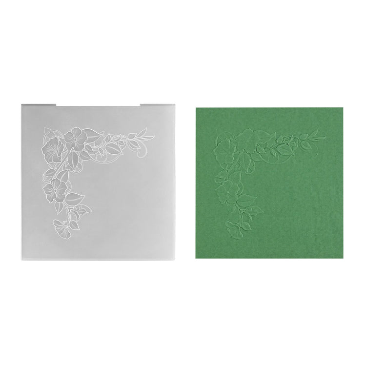 Nellie's choice • 3d embossing folder hoek bloemenvierkant 15x15cm