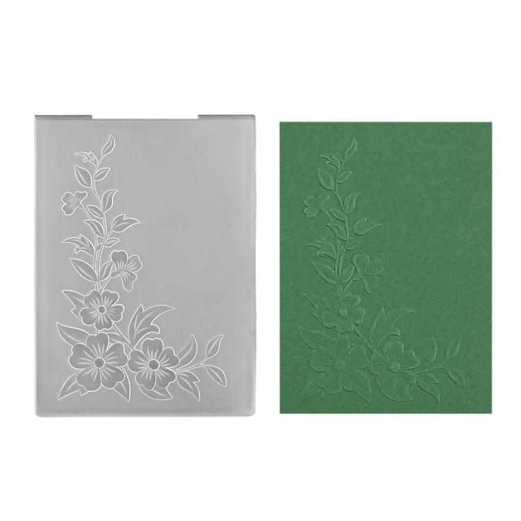 Nellie's choice • 3d embossing folder hoek bloemen 10,5x10,5cm