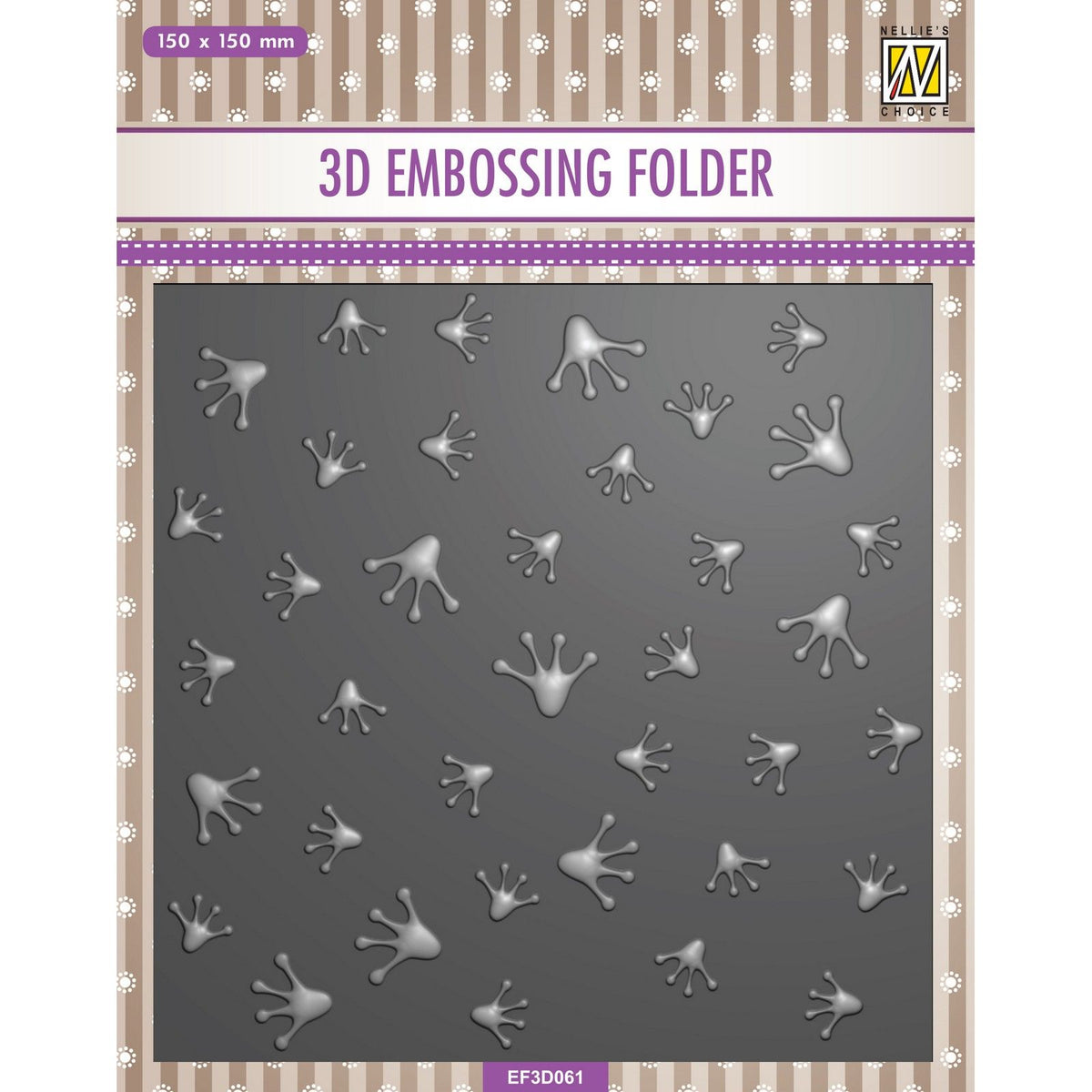 Nellie's choice • 3d embossing folder achtergrond kikkerprint 15x15cm
