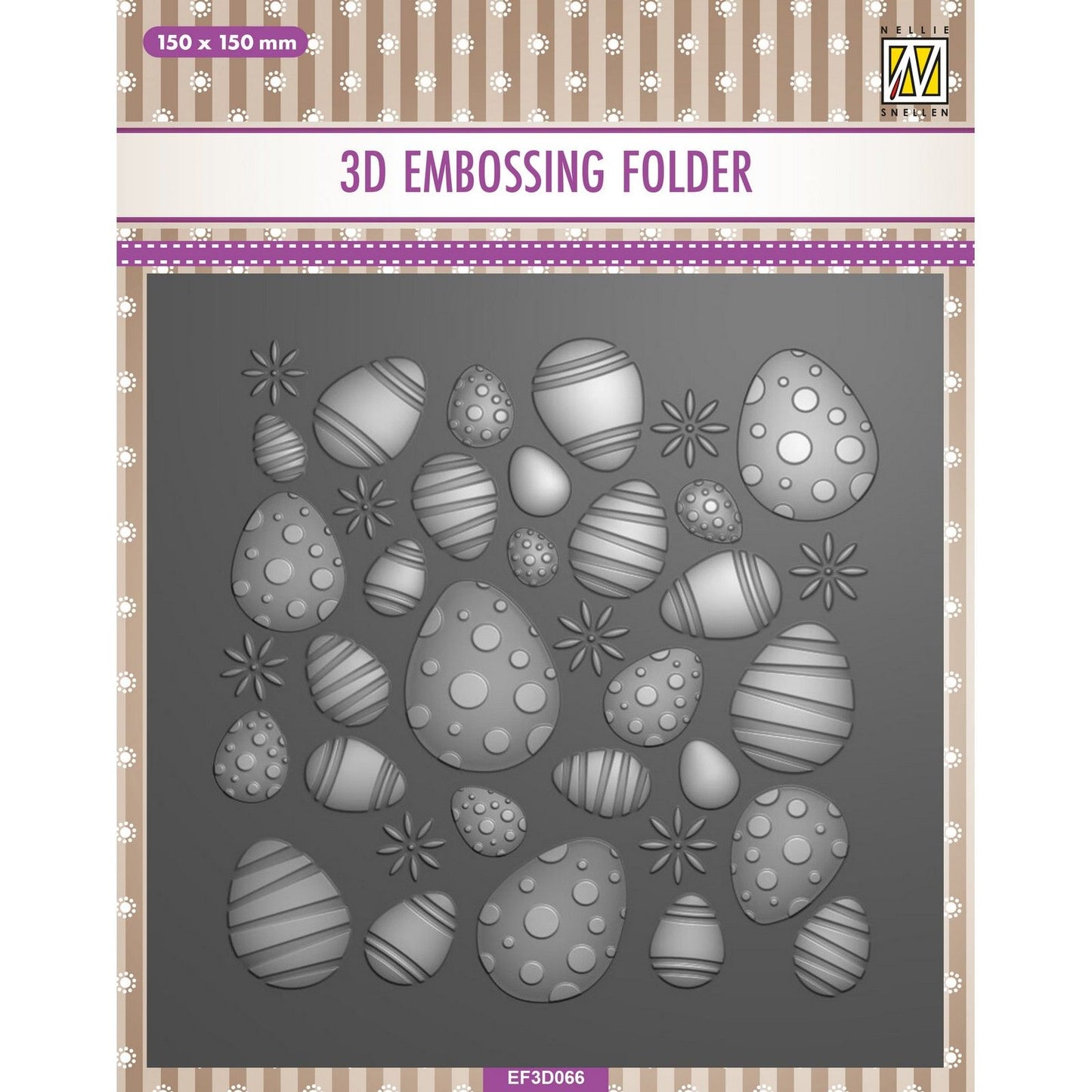 Nellie's choice • 3d embossing folder achtergrond paaseieren 15x15cm
