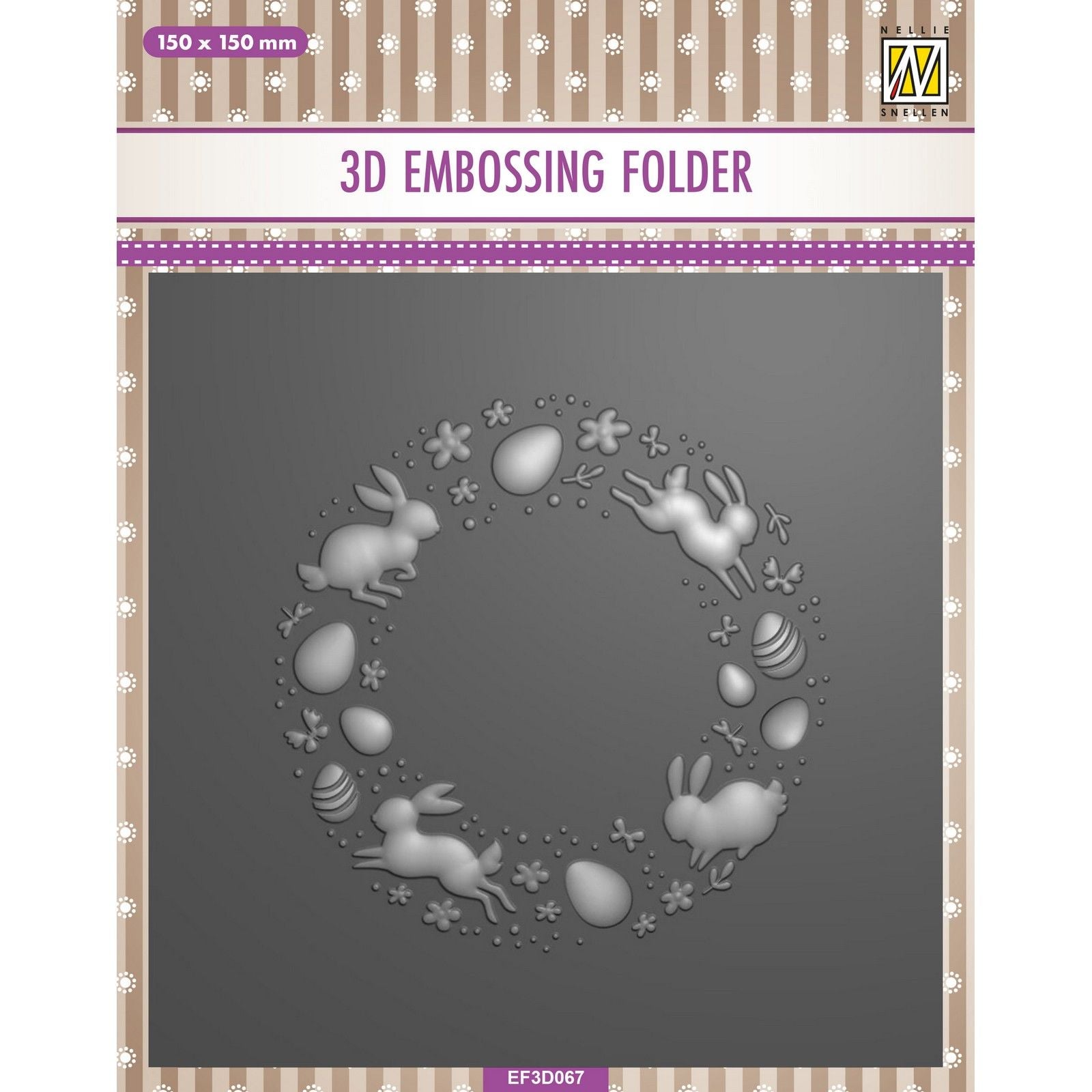 Nellie's choice • 3d embossing folder paaskrans 15x15,2cm