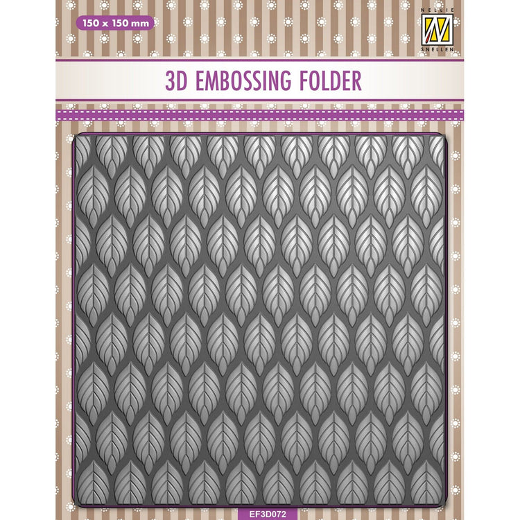 Nellie's choice • 3d embossing folder achtergrond bladeren 15x15cm