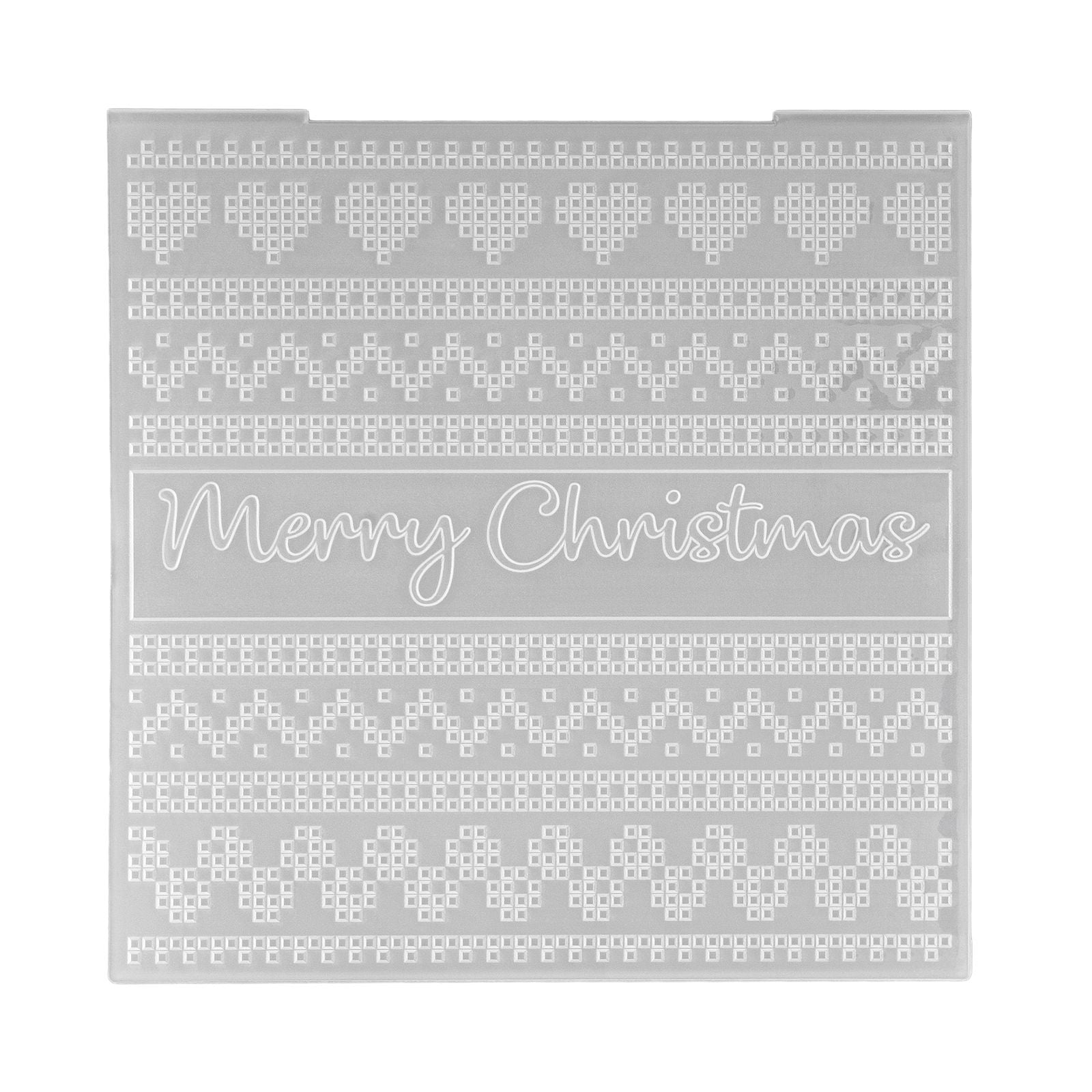 Nellie's choice • 3d embossing folder achtergrond merry christmas 15x15cm