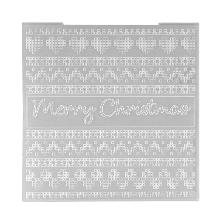 Nellie's choice • 3d embossing folder achtergrond merry christmas 15x15cm