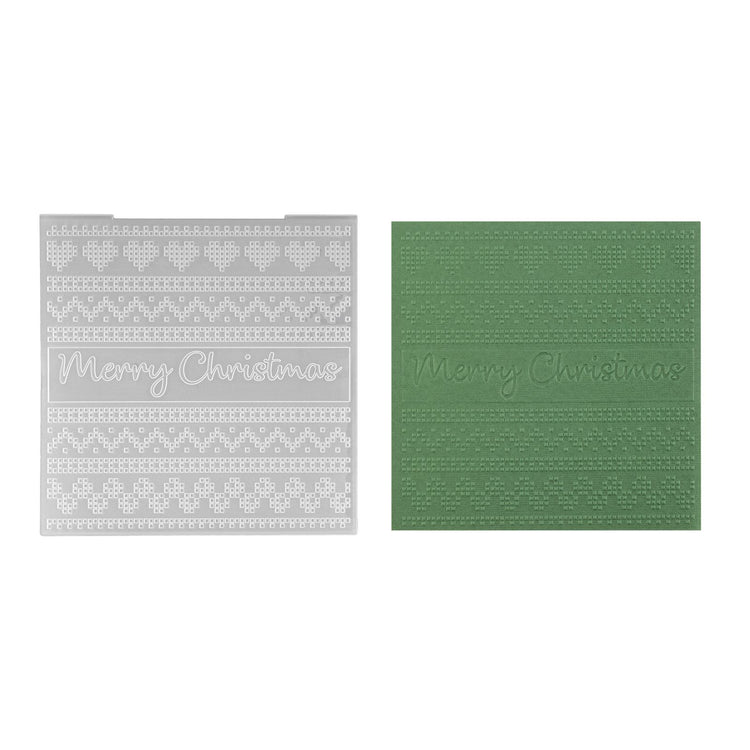 Nellie's choice • 3d embossing folder achtergrond merry christmas 15x15cm