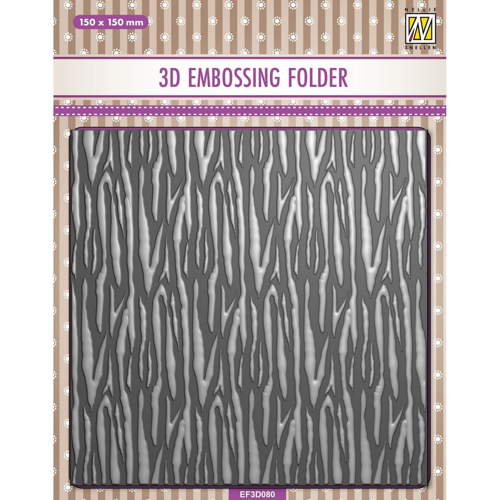 Nellie's choice • 3d embossing folder achtergrond zebra 15x15cm