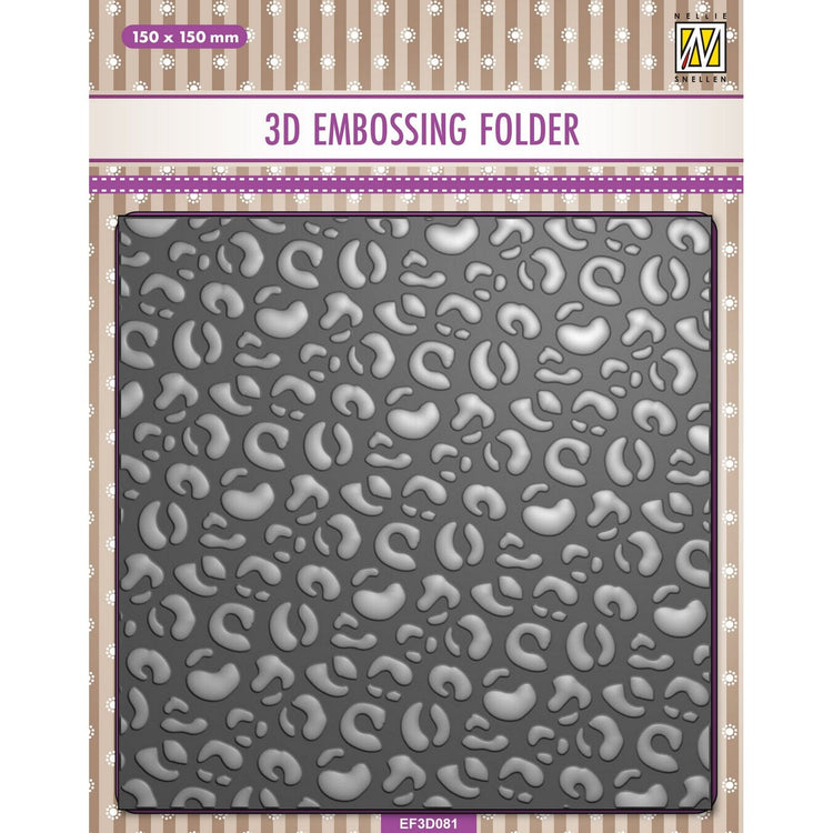 Nellie's choice • 3d embossing folder achtergrond luipaard 15x15cm