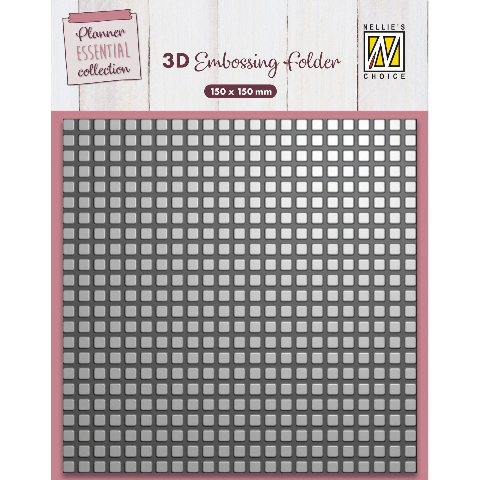 Nellie's choice • 3d embossing folder achtergrond blokjes 15x15cm