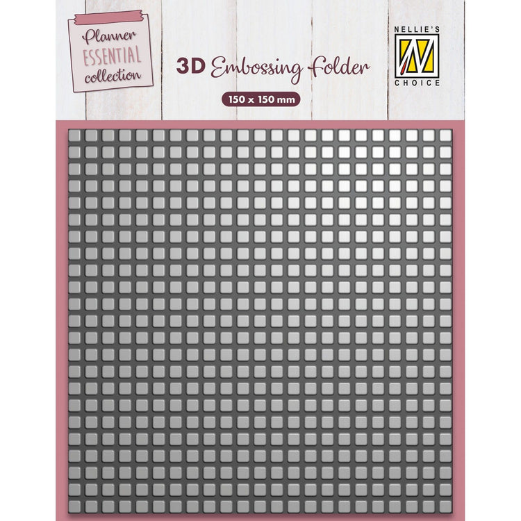 Nellie's choice • 3d embossing folder achtergrond blokjes 15x15cm