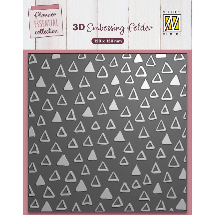 Nellie's choice • 3d embossing folder achtergrond driehoeken 15x15cm